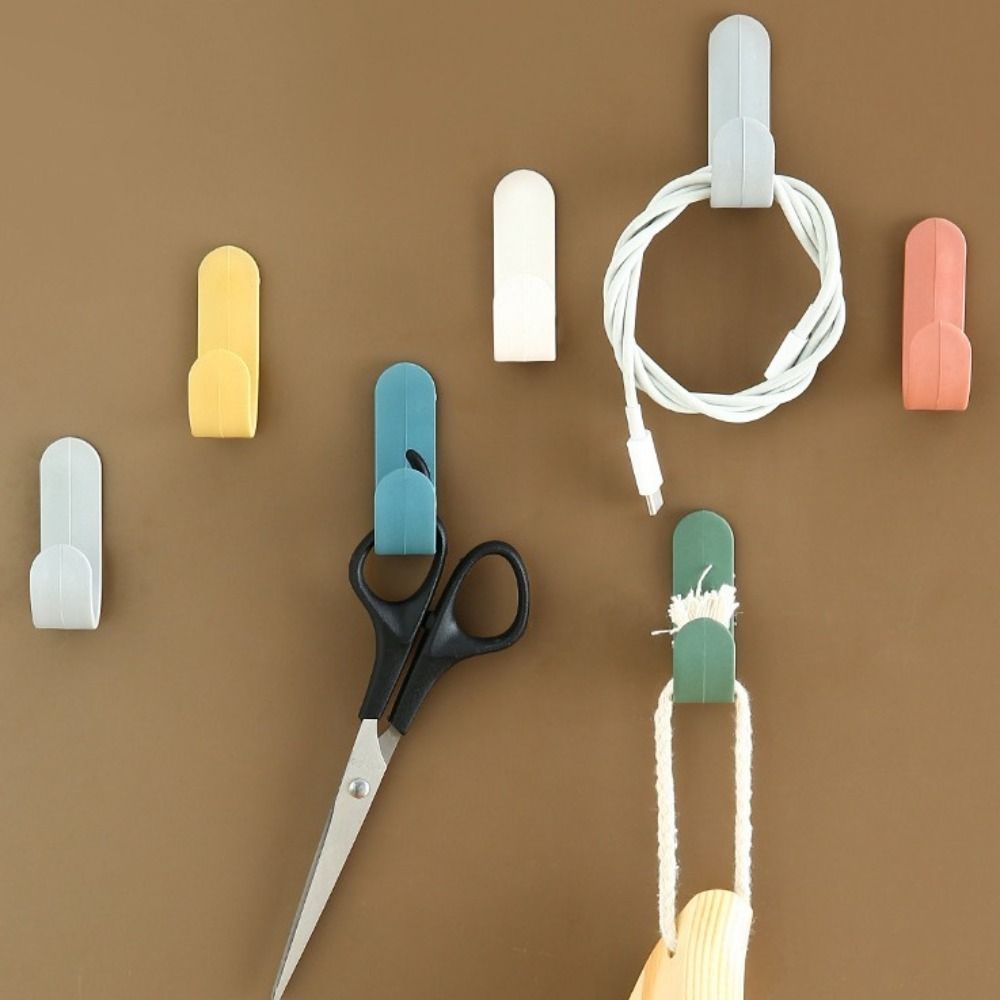 6%20pcs%20Plastic%20J-shaped%20Hook%20Hanger%20Punch%20Free%20Towel%20Hanger%20Clothes%20Nail%20Free%20Adhesive%20Wall%20Hook%20Household%20-%20Image%208