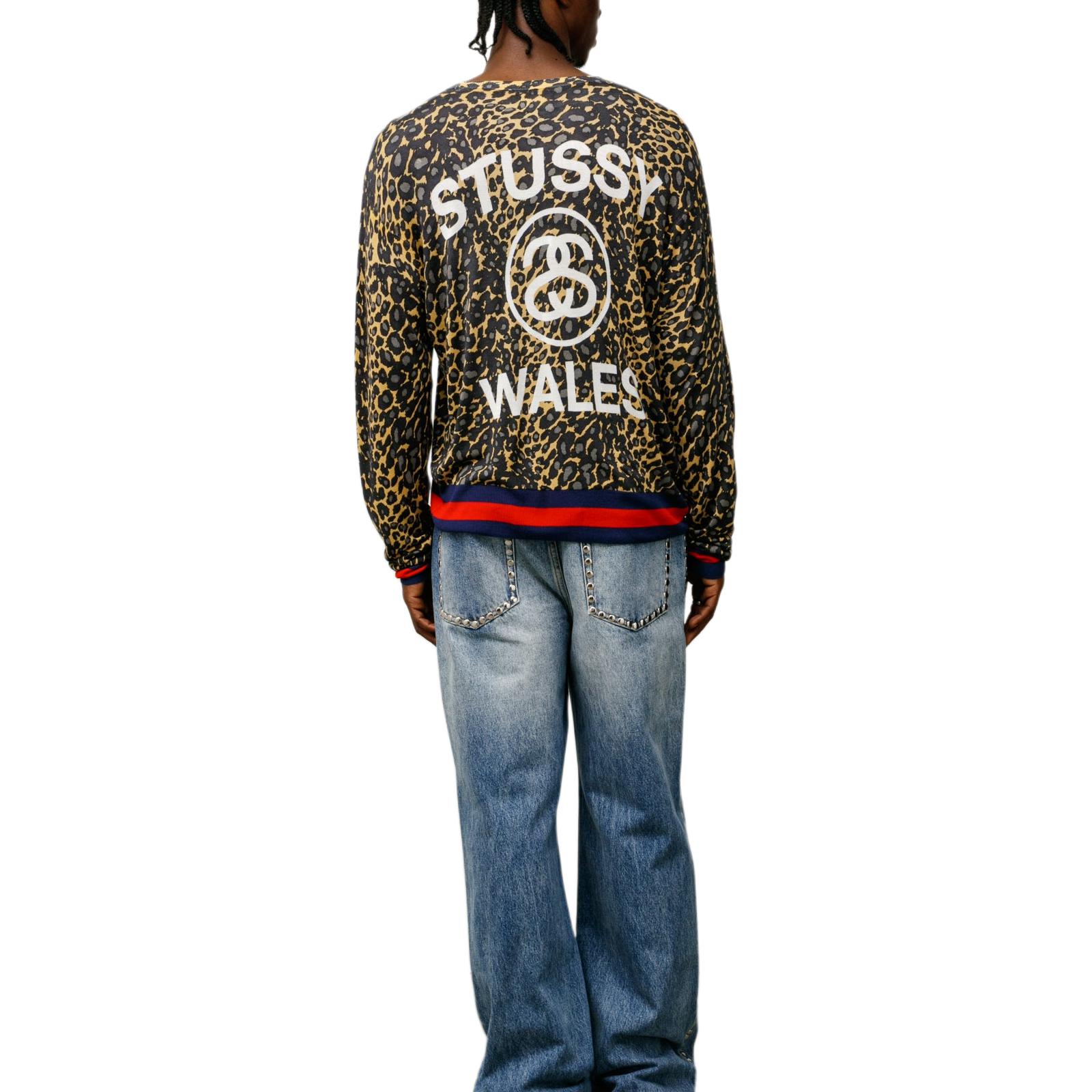 Stussy Wales Bonner Collaboration FW25 LEOPARD SWEATER T Shirt