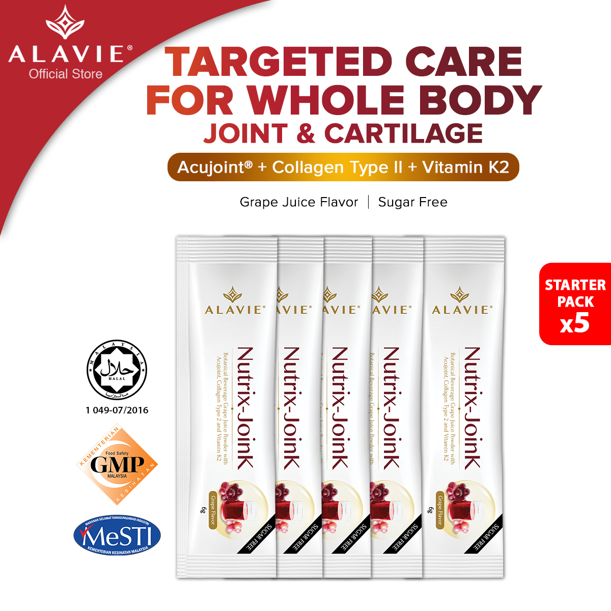 [Starter Pack] ALAVIE NutrixJoinK 5 sachets 强筋健骨护关节膝盖软骨营养饮 *Joint Care