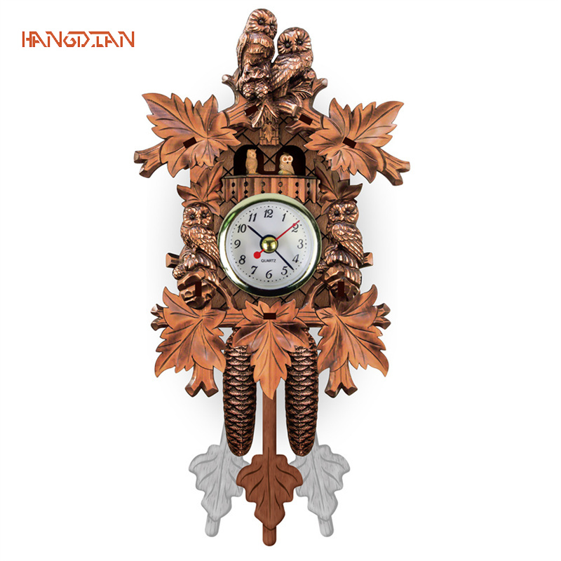 HANGDIAN  【Miễn Phí Vận Chuyển】Đồng hồ treo tường cúc cu đồng hồ báo thức thời gian cúc cu