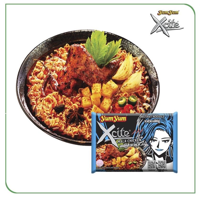 Yum Yum Xcite Instant Noodle Tom Yum Mala Shrimp Chicken Creamy
