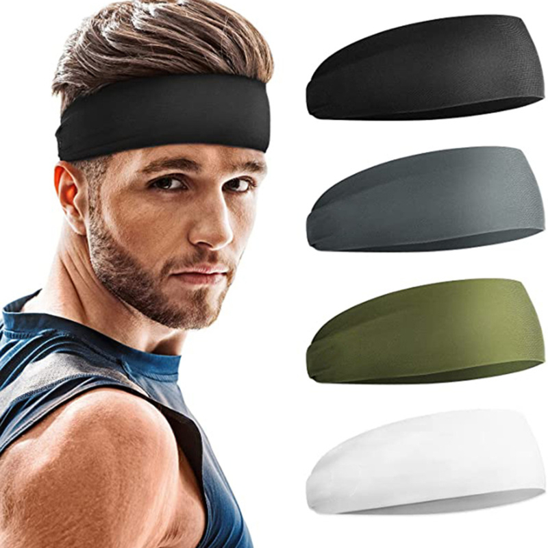 3 Pieces Headband Sweatband Elastic Sports Head Bands Non Slip Moisture Wicking Athletic Headwear for Men and Women 