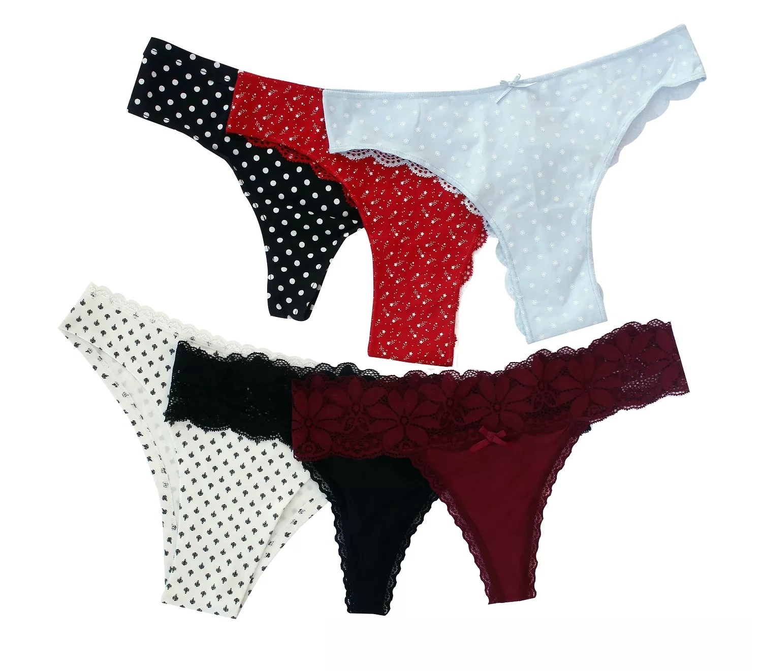 Panty For Women Set 6 PCS Cotton Underwear Summer Breathable Stretch Elastane Comfort Fit Lingerie Set Soft Daily Wear Multiple Color