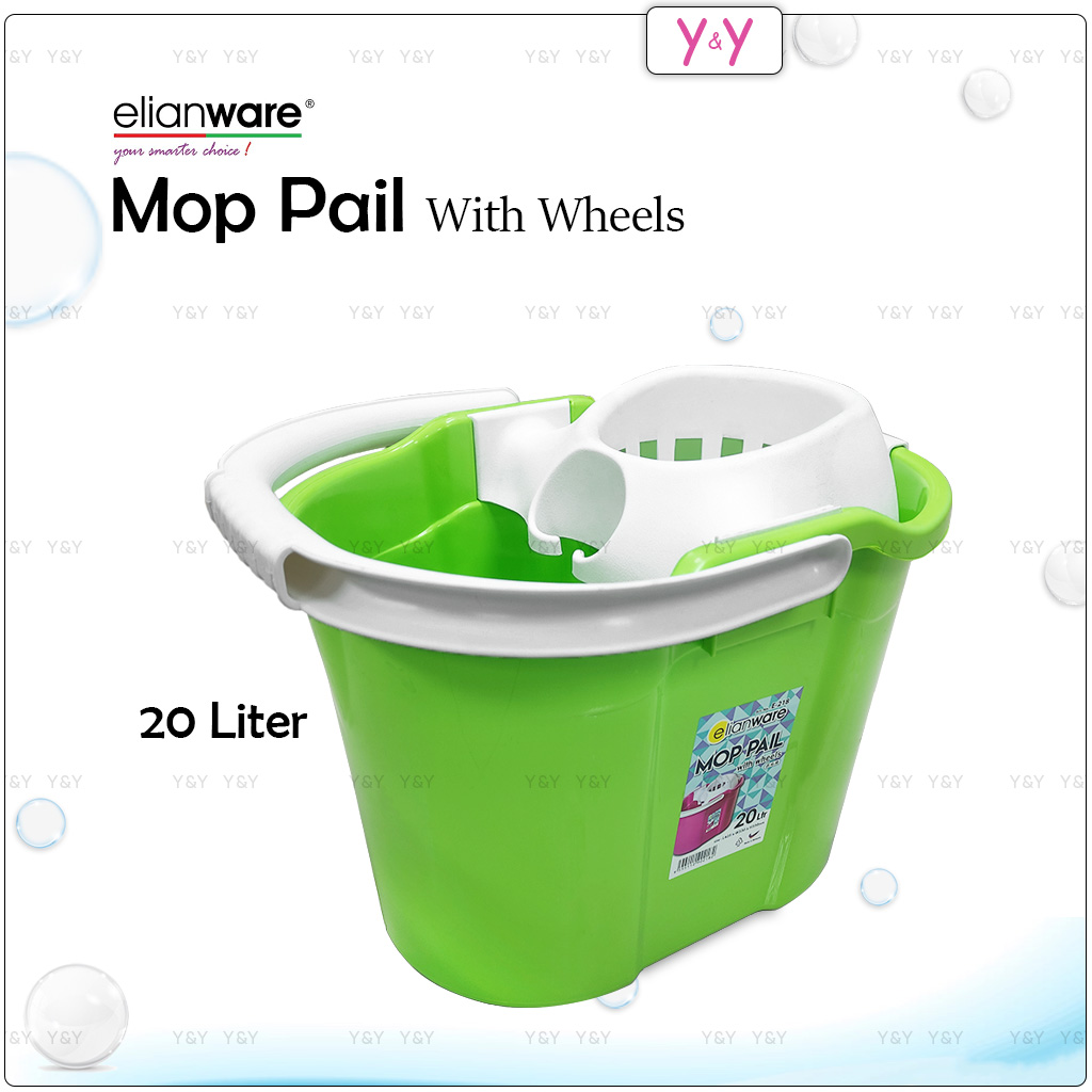 Elianware Mop Pail With Wheels 20 Liter / Plastic Mop Bucket / Mopping