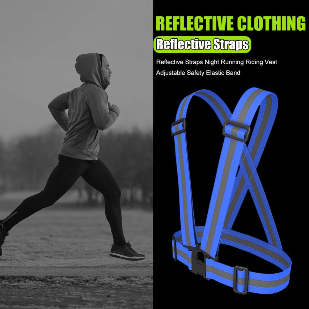 Reflective Straps Night Running Riding Vest Adjustable Safety Elastic Band