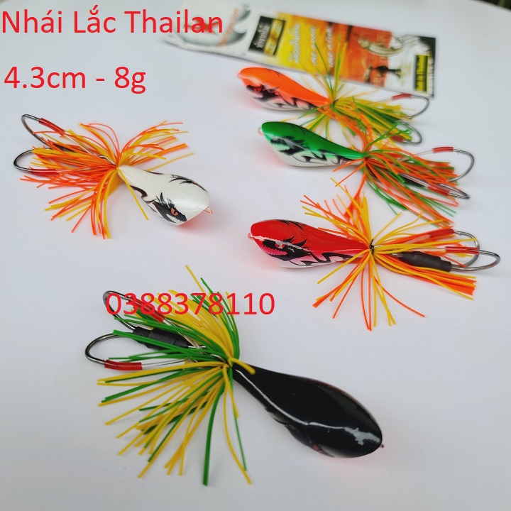 Mồi Câu Lóc Cá Gỗ Lắc 3D Thailan Bản 4.3cm 8g