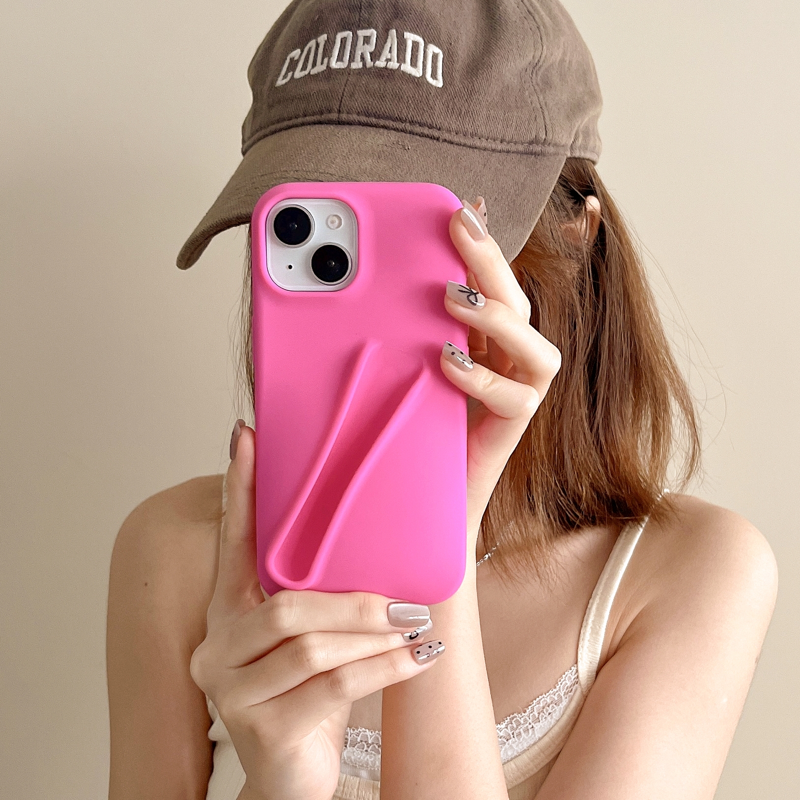 【Can Be Installed Lipstick】Sroof Case For iPhone 6 7 8 11 12 13 14 15 16 Pro Max X XR XS Max 7 8 14 15 16 Plus 12 13 Mini New fashion glossy soft liquid silicone Hailey Phone Case Back Cover.