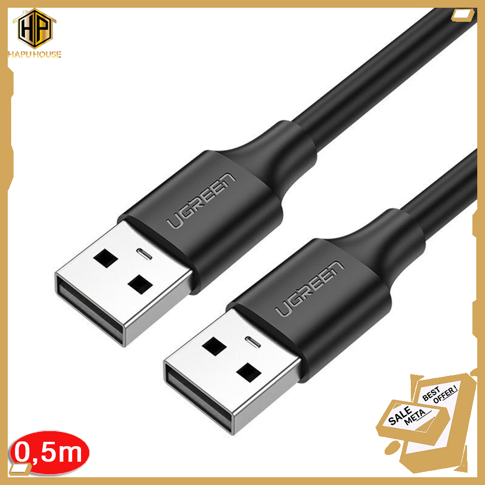 Cáp usb 2.0 hai đầu đực ugreen 10308 dài 0,5m - hapuhouse