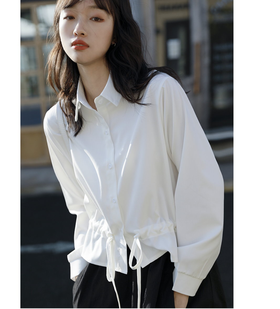 Áo Sơ Mi Nữ Xuu Design, Áo Kiểu Thắt Dây Rút Eo - SM17
