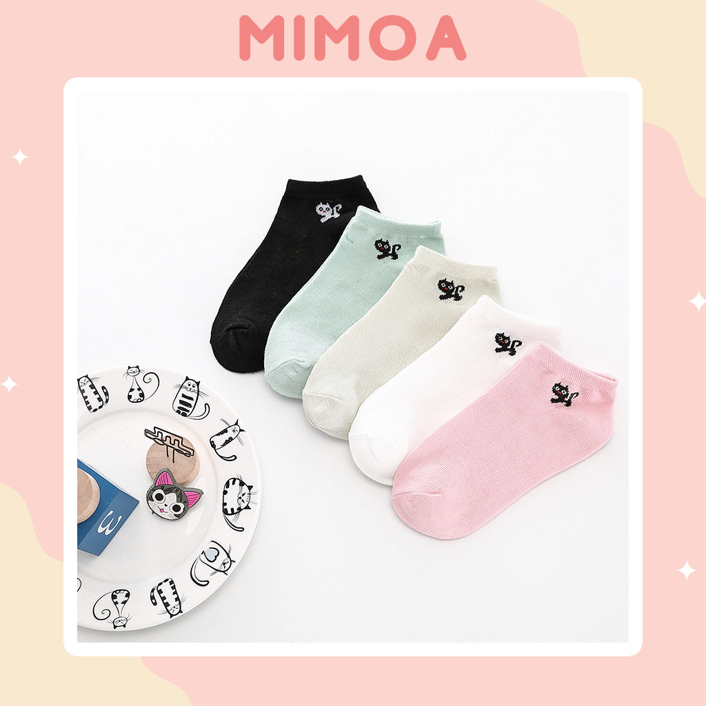 [ SET 5 ĐÔI ] Tất vớ nữ hình mèo dễ thương