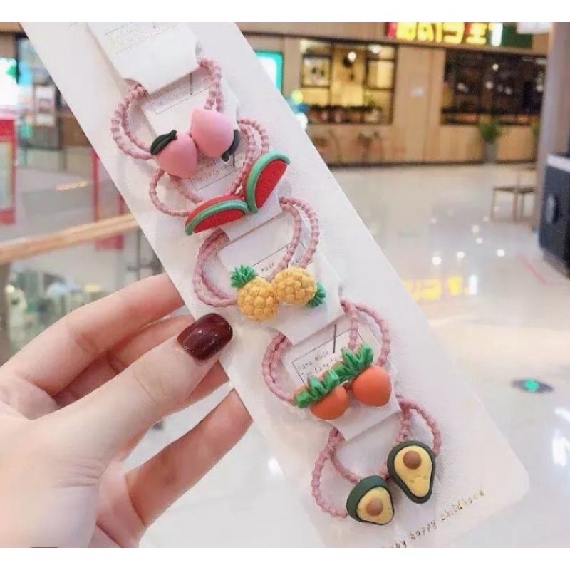 SET 4 DÂY CỘT TÓC MINI ĐÁNG YÊU CHO BÉ - DÂY CỘT TÓC CUTE MIKA MIKA