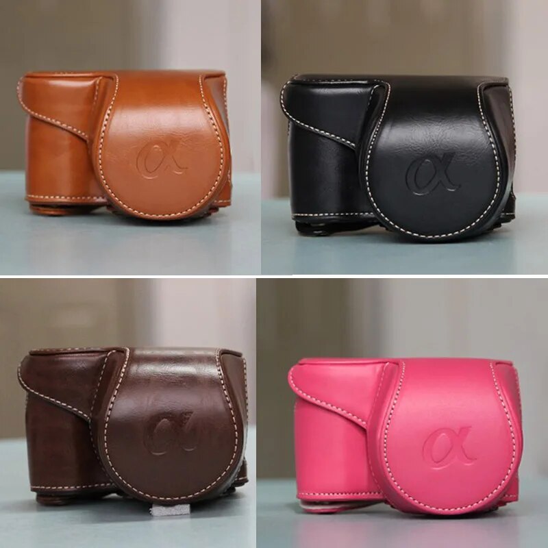 High quality pu leather camera case bag for sony a5000 a5100 nex 3n nex-3n 16-50mm lens