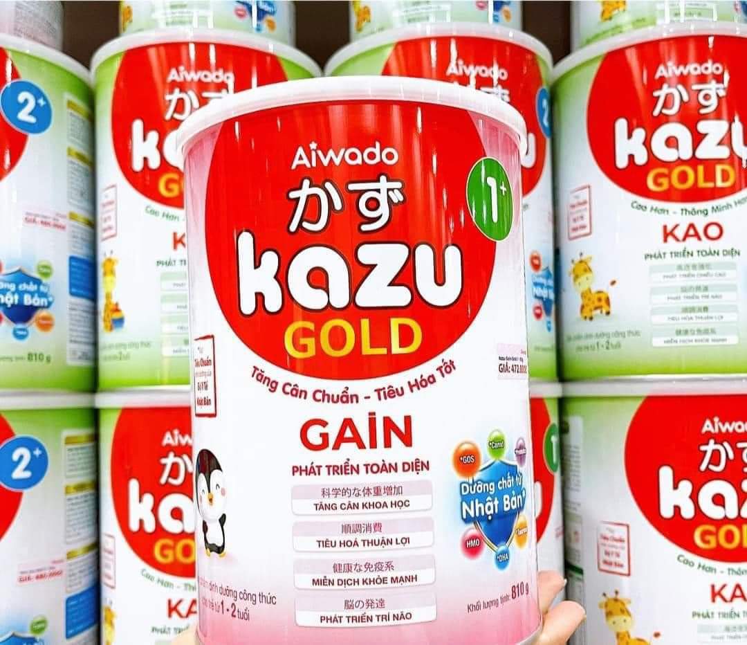 Sữa bột Kazu Gold Gain 0+, 1+, 2+ 810g
