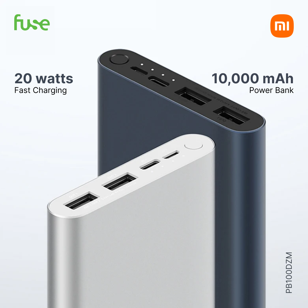 Xiaomi Mi Power Bank  10,000mAh – QC 3.0, Type-C Dual Output, Fast Charging, Portable by Fuse Nepal. 
