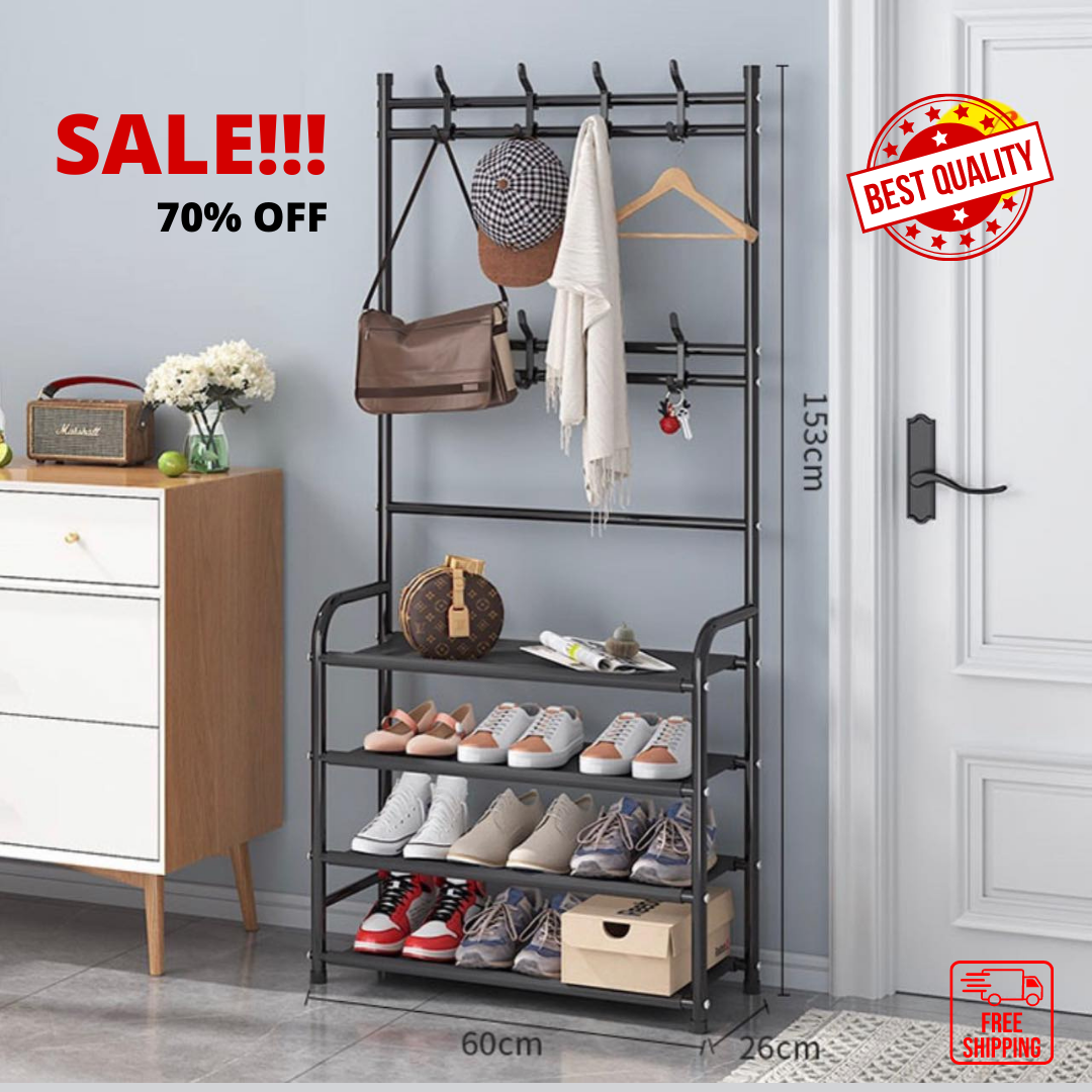 High quality Multifunctional Shoe Rack Organizer Simple Floor Coat Rack