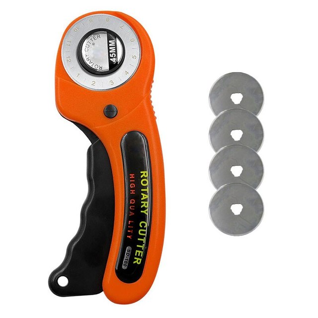 【Customizable】 Rotary Cutter 45mm Card Paper Sewing Quilting Roller Fabric Cutting Tailor Scissors Tool Dress Clothes Making Diy Tool. 