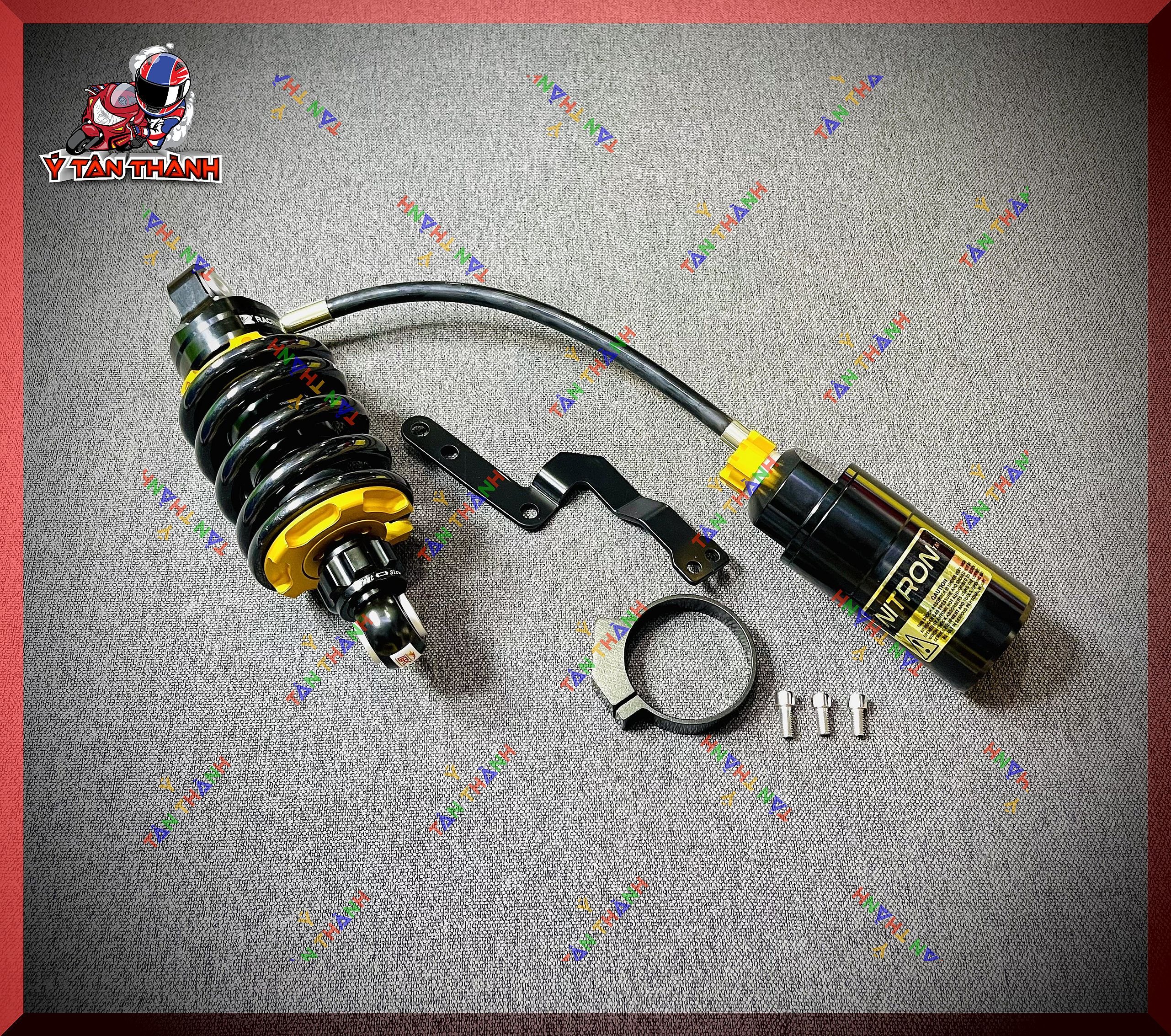 Phuộc sau exciter 150 bình dầu đen ty vàng MS14
