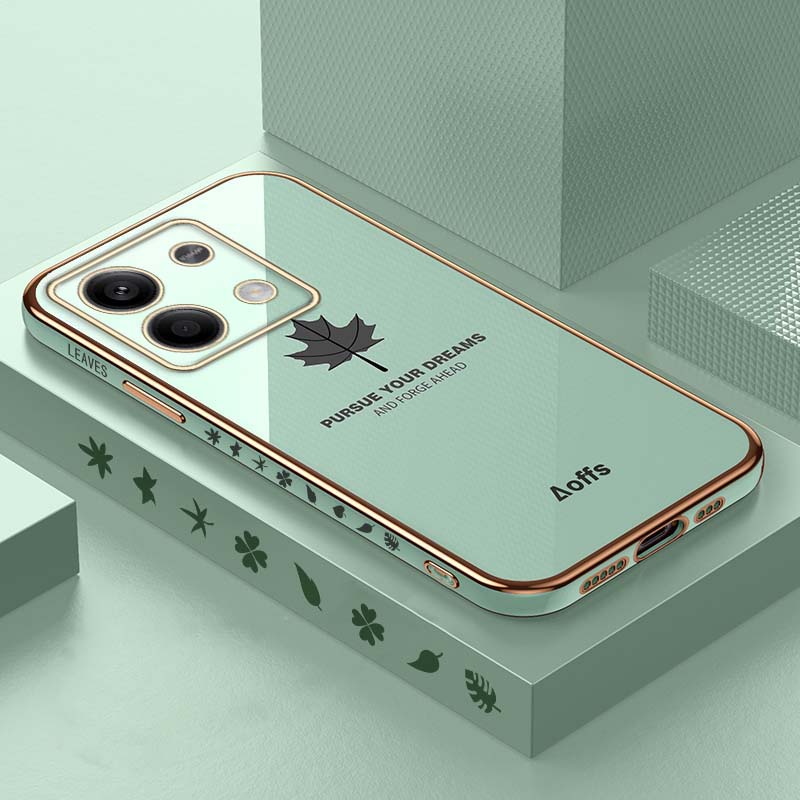 For Xiaomi Poco X6 NEO Case Shining Maple Leaves Design Full Protection Soft Silicone for Xiaomi Poco X6 NEO Back Cover. 