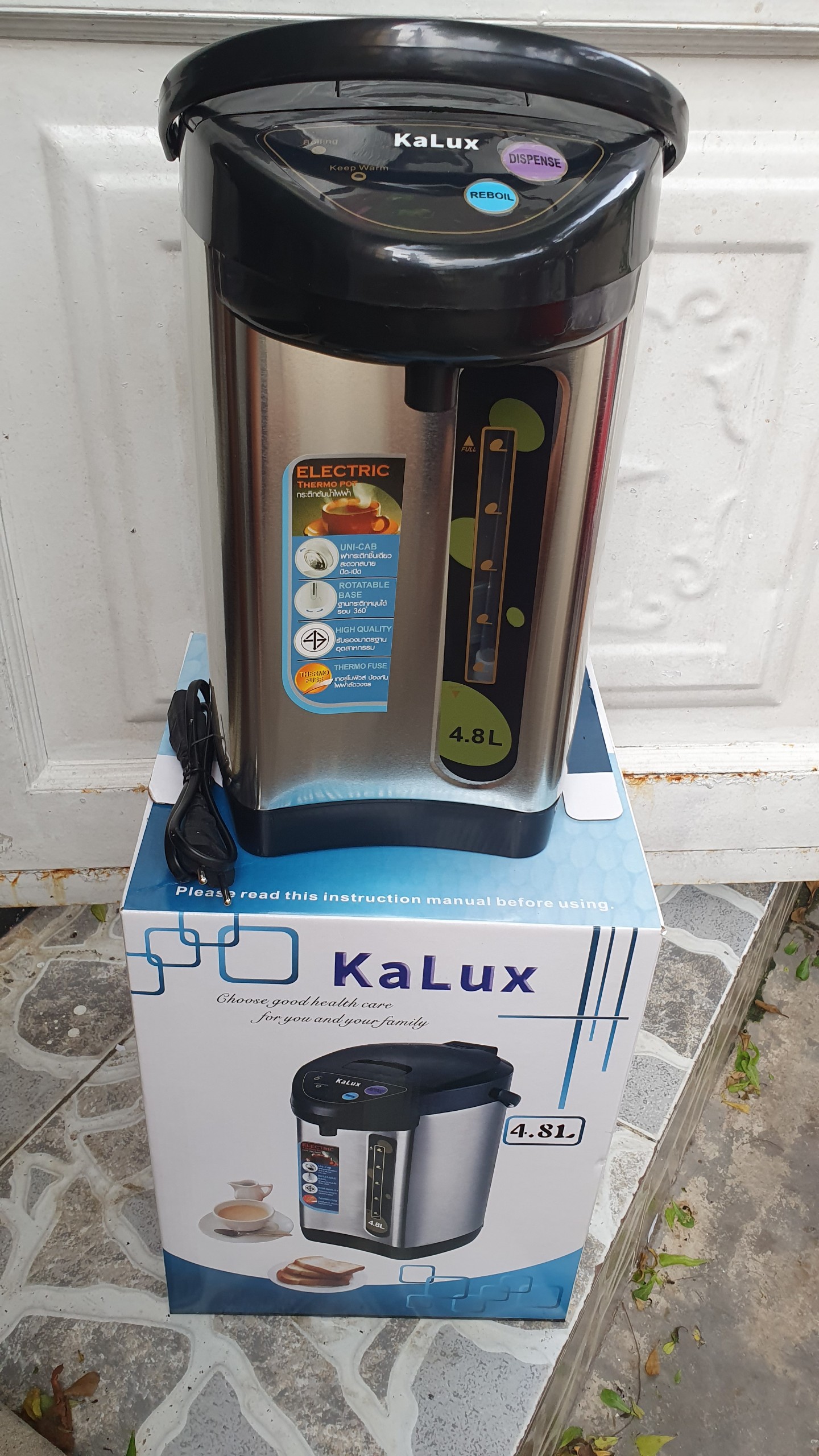 [CAO CẤP] BÌNH THỦY ĐIỆN INOX KALUX KL-048 ( 4.8 LÍT ) BÌình Giữ Nước Nóng Siêu Lâu Tiện LỢi Dễ Sử Dụng An Toàn Cho Người Già và Trẻ Nhỏ.BẢO HÀNH 1 ĐỔI 1