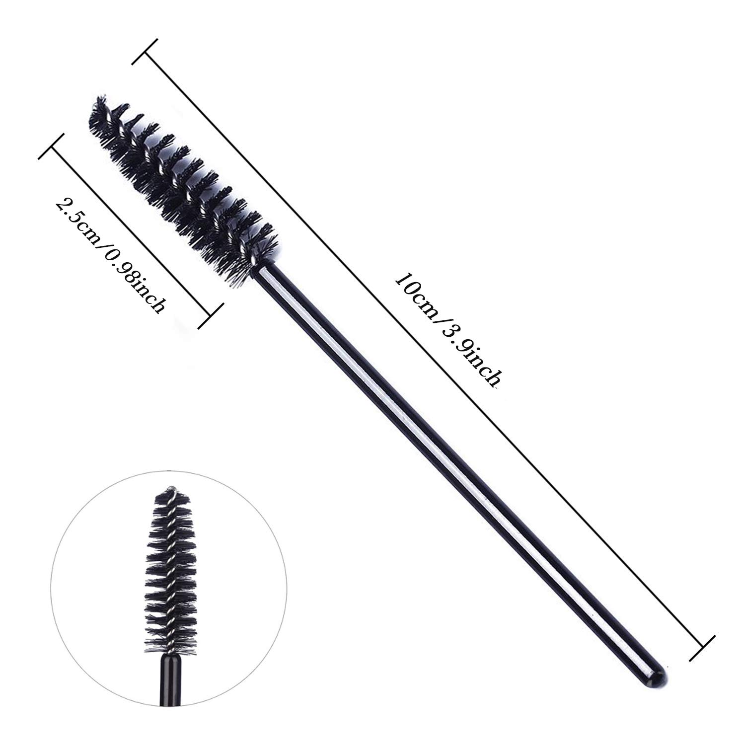 Eyelash Spoolies Eyelashes Brush for Eyelash Extensions and Eyebrow Brush (Black)