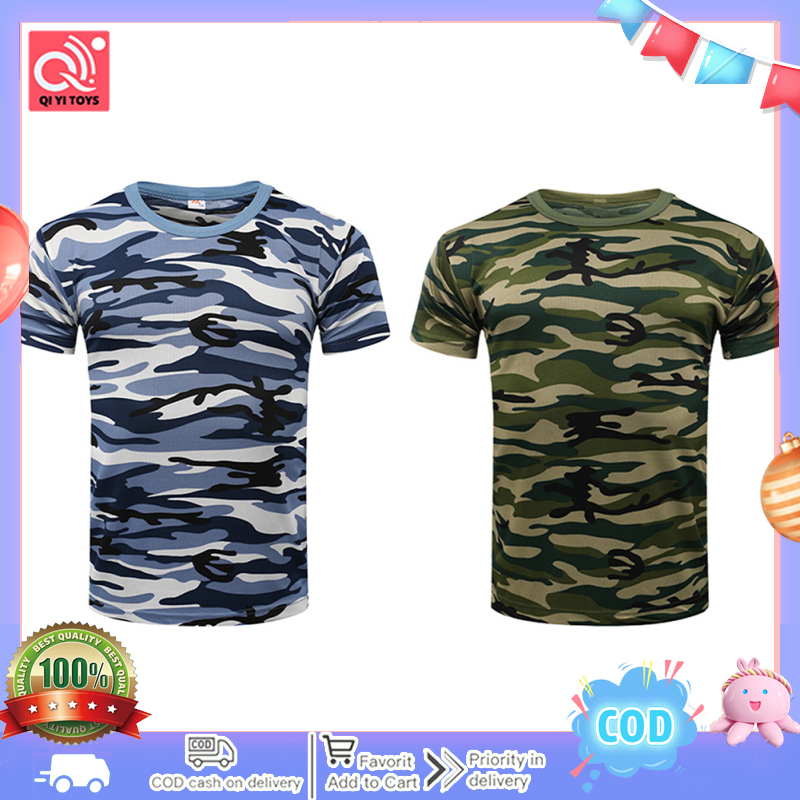 2023 New Men Camouflage T-Shirt Summer Mesh Breathable Quick Drying Short