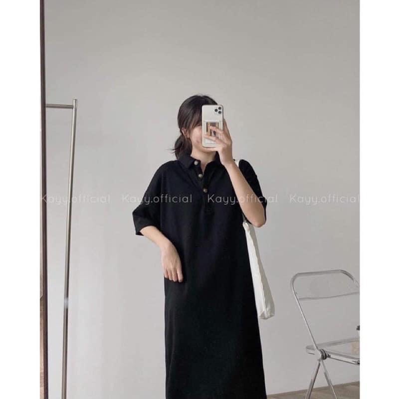 Đầm Suông Polo Cúc Đồng Dễ Mặc Dáng Bazzic
