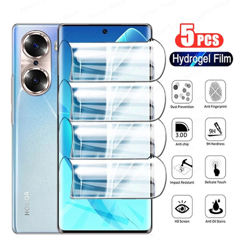 5pcs hydrogel film for huawei honor 90 70 80 60 se 20 lite pro plus protective screen protector for honor magic 5 4 lite pro