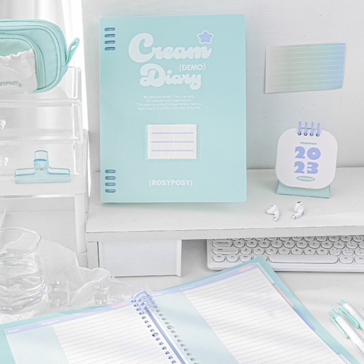 Sổ còng Cream Diary Rosy Posy B5