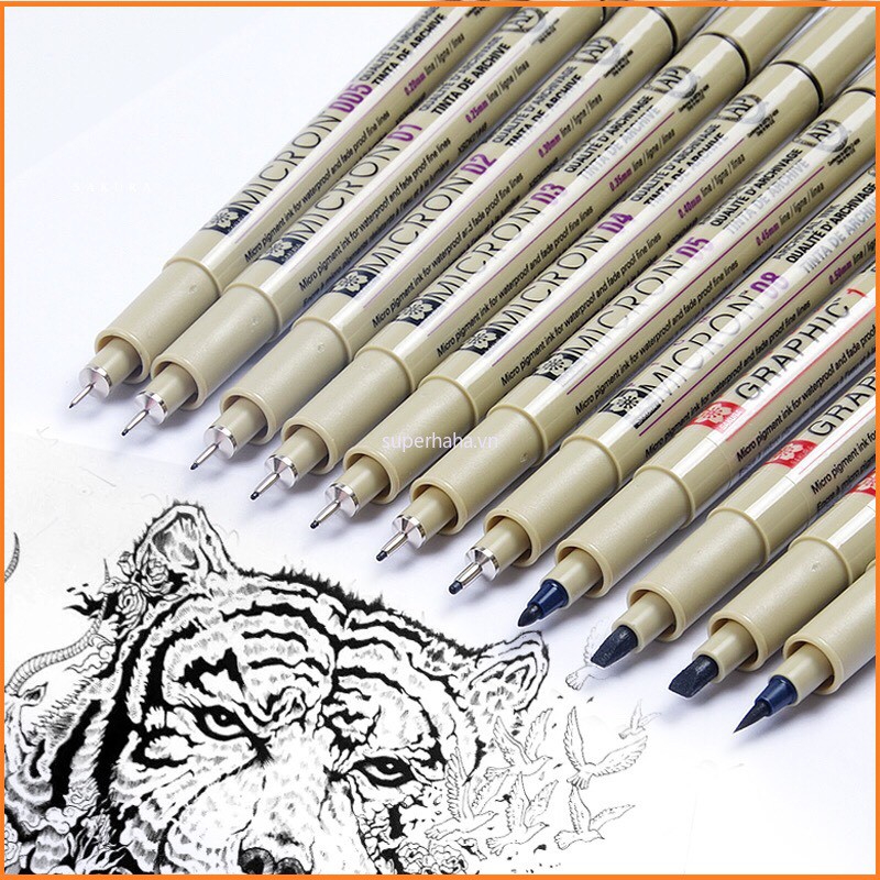 Bút Line Đi Nét Sakura Pigma Micro Đủ Size chống nước