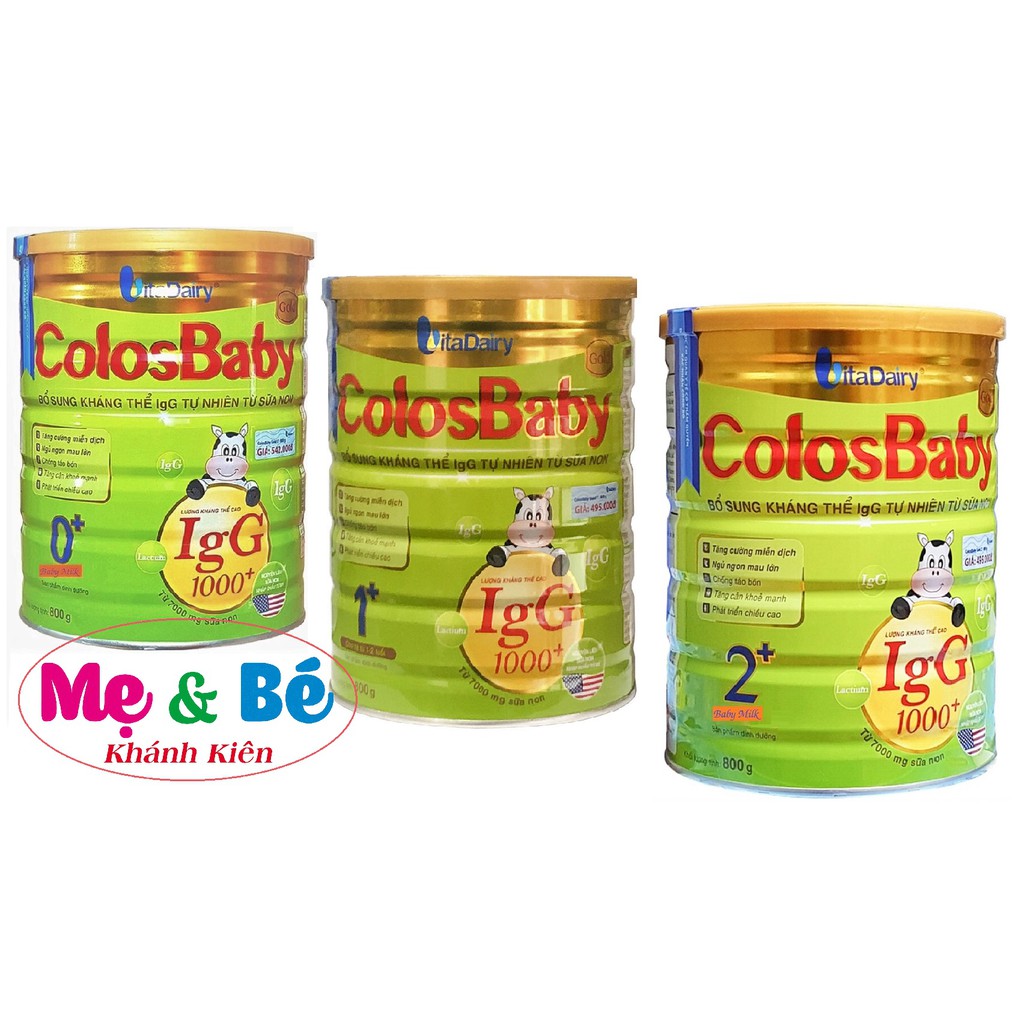 [Quét mã tích điểm]Sữa ColosBaby Gold 1000IgG 0+, 1+, 2+ 800g (date 2025)