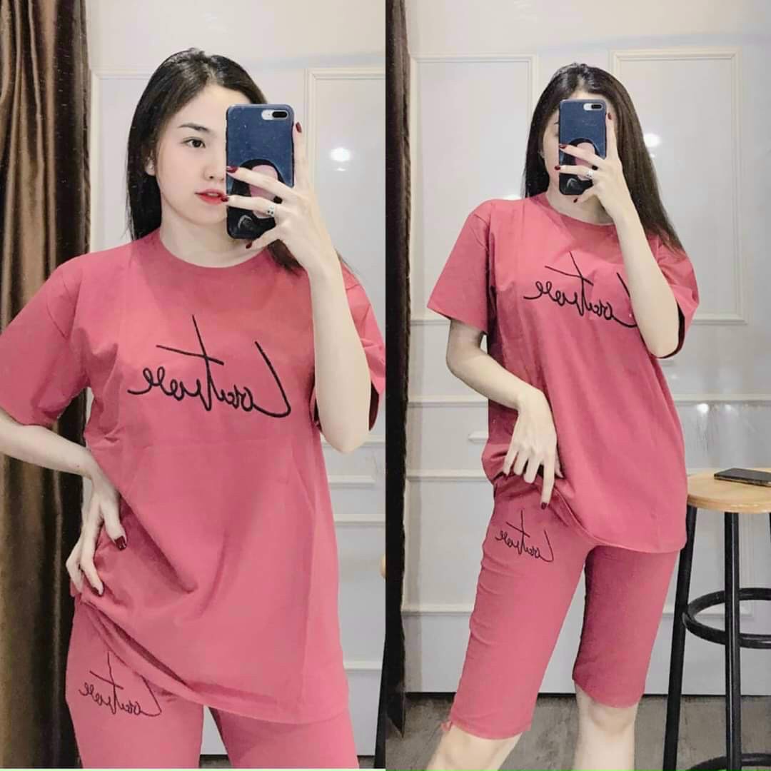 [HCM] đồ bộ lửng thêu chữ cực đẹp