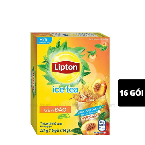 [NEW] Hộp Trà LIPTON Hòa Tan 2 Vị Chanh Mật Ong / Đào 16 gói x 14gr - DATE MỚI