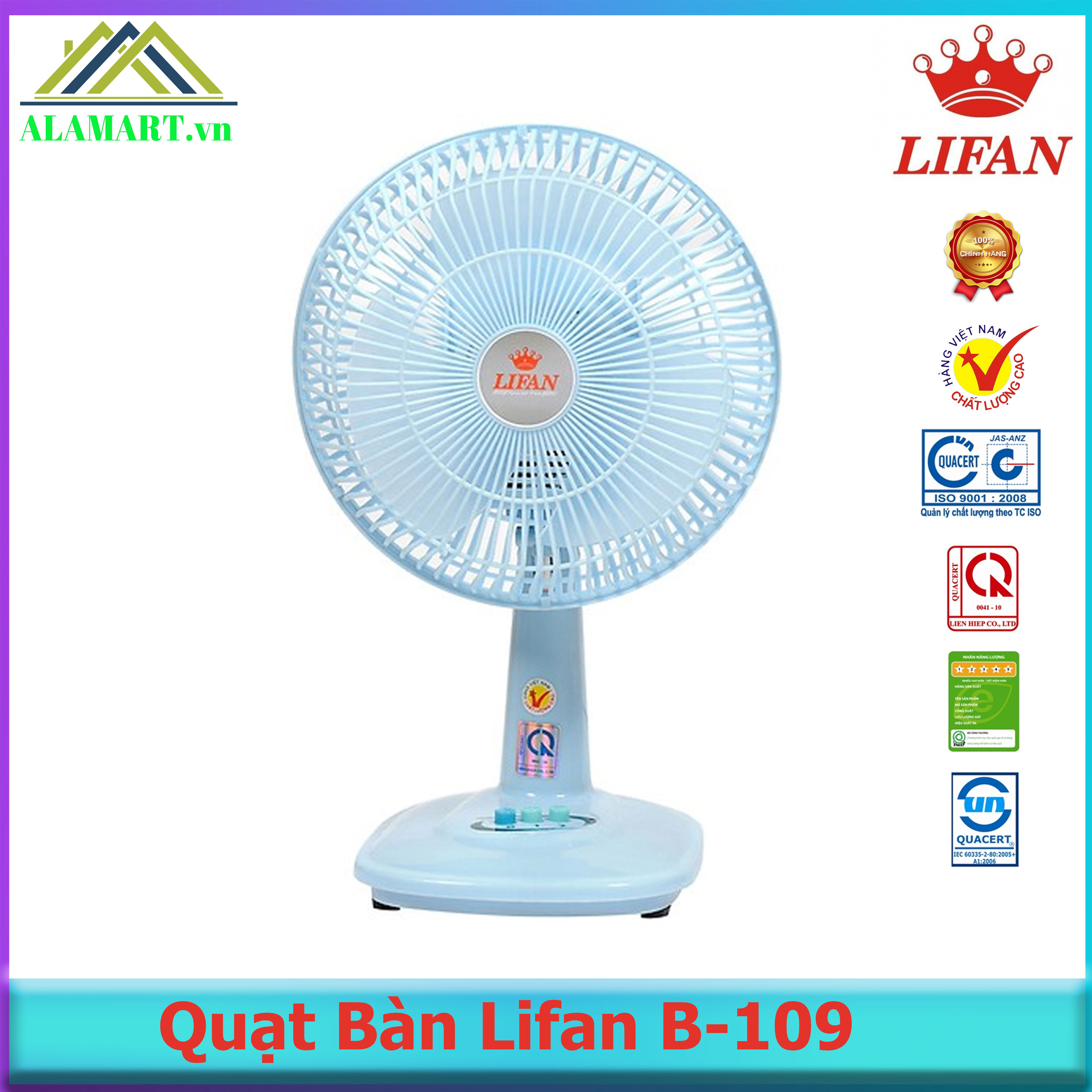 Quạt bàn lifan b-109 bảo hành 12 tháng