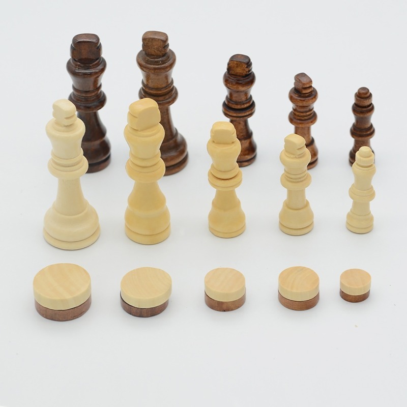 Wooden International Chess Set Board Game Foldable Board Packaging Word Chess