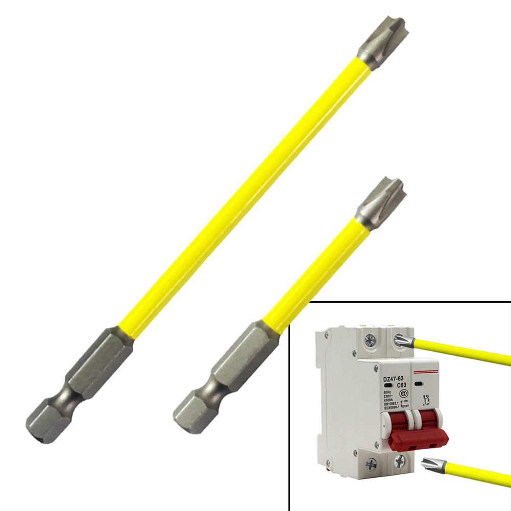 TOOLSOUT Efficient Cross Screwdriver Bit for Electricians FPH2 Yellow Silver Colors