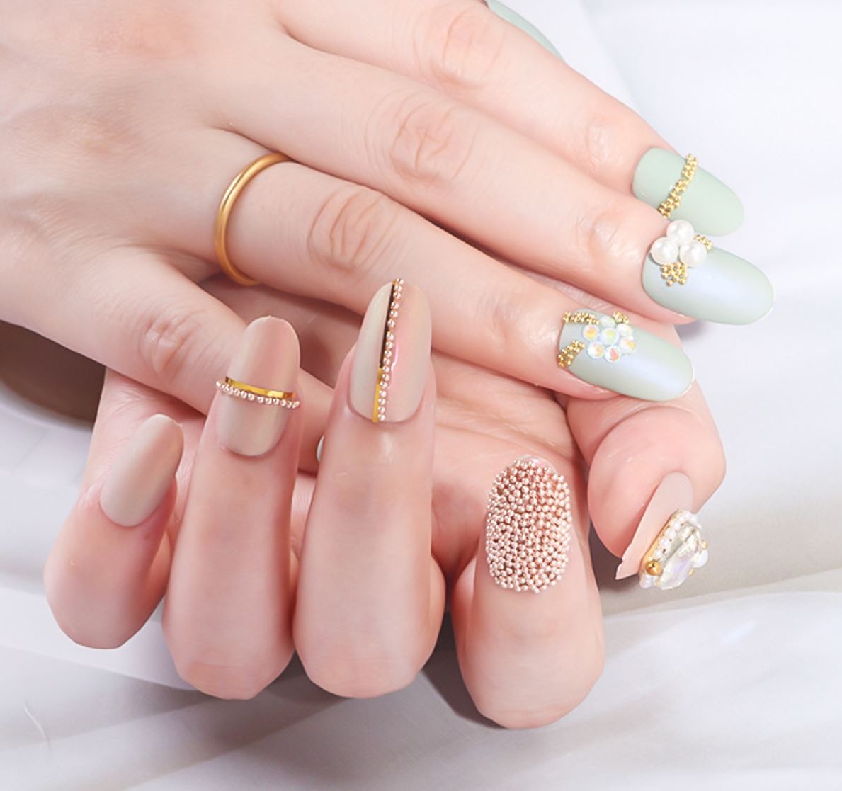 Set Ngọc Trai trang trí móng 3D mix size - Siêu Sáng - Sugar Nails