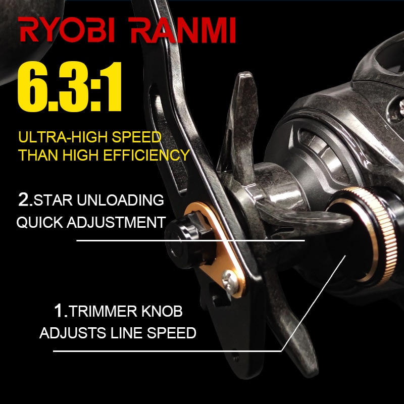 RYOBI RANMI TDC Baitcasting Reels Aluminum 16KG Max Drag Baitcaster High  Speed,Freshwater and Saltwater Double Handle Reel