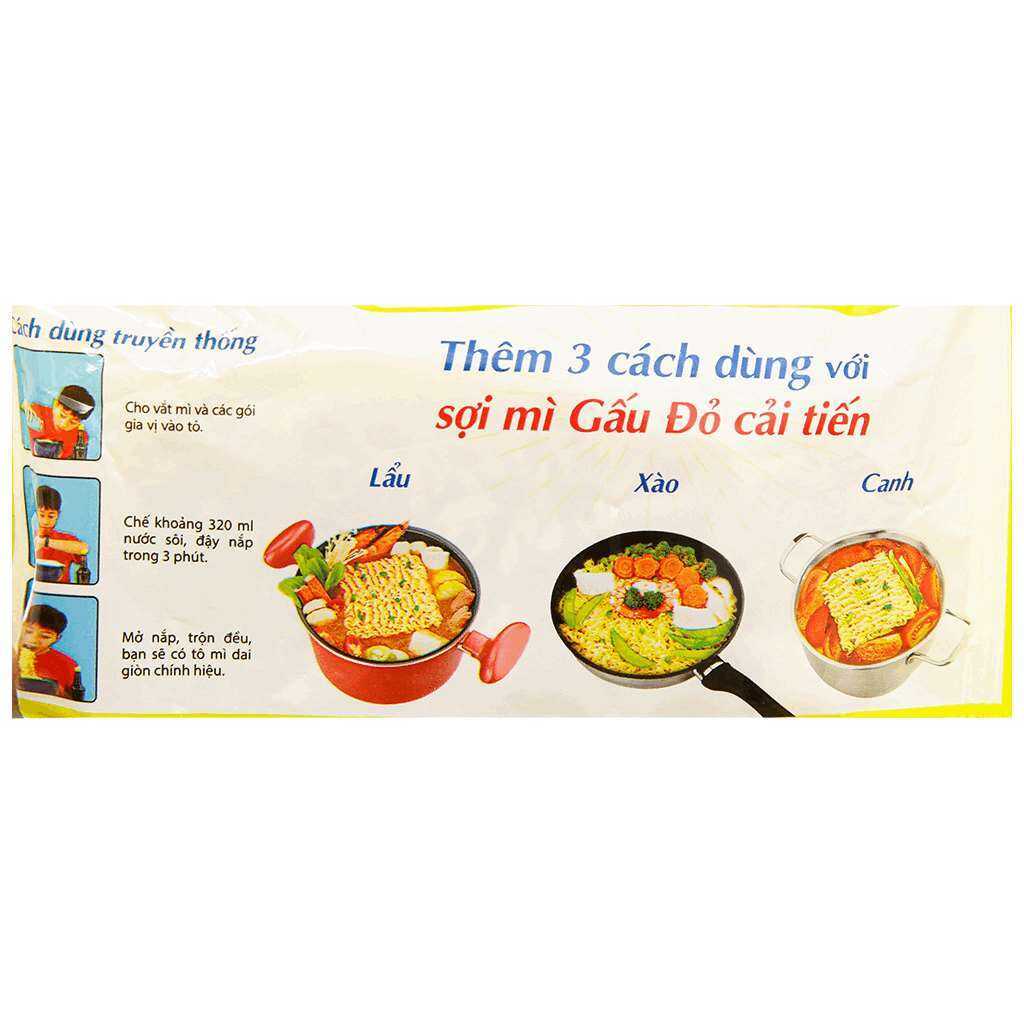 Combo 5 Gói Mì Gấu Đỏ tôm chua cay gói 63g