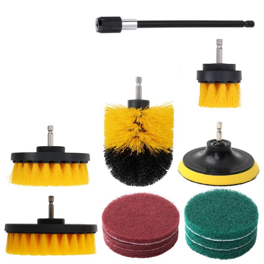 SRRR245 Tất cả các mục đích Nhựa Cho gạch phòng tắm Chất tẩy rửa Bàn chải chà rửa Nhà bếp Bàn chải làm sạch Bàn Chải Chà Sàn Dụng cụ vệ sinh lốp xe ô tô Bộ bàn chải khoan điện