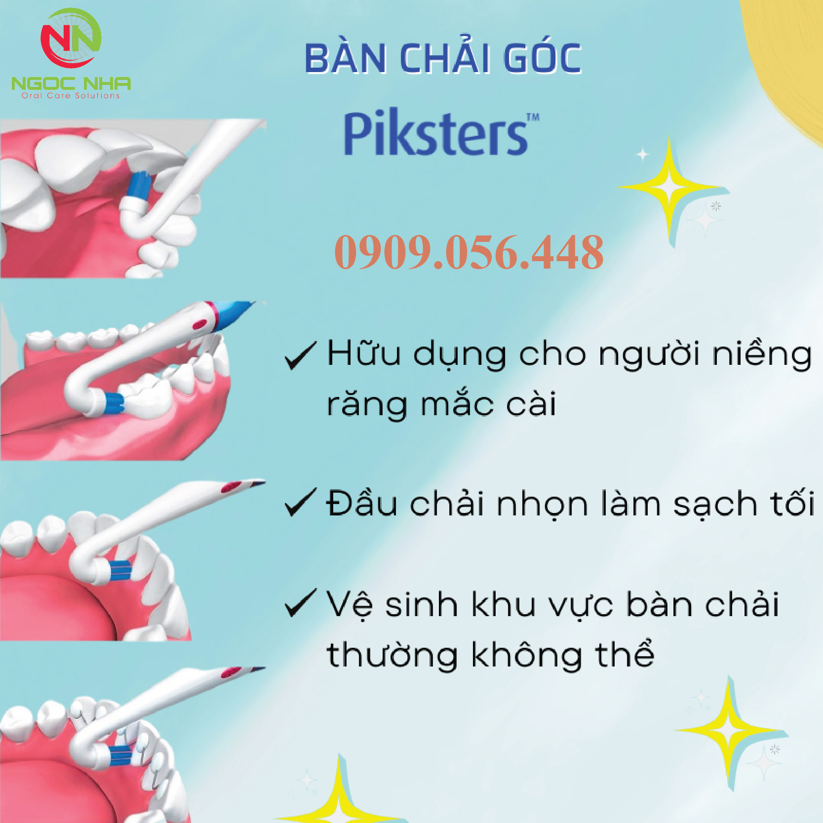 Combo 2 bàn chải góc Piksters