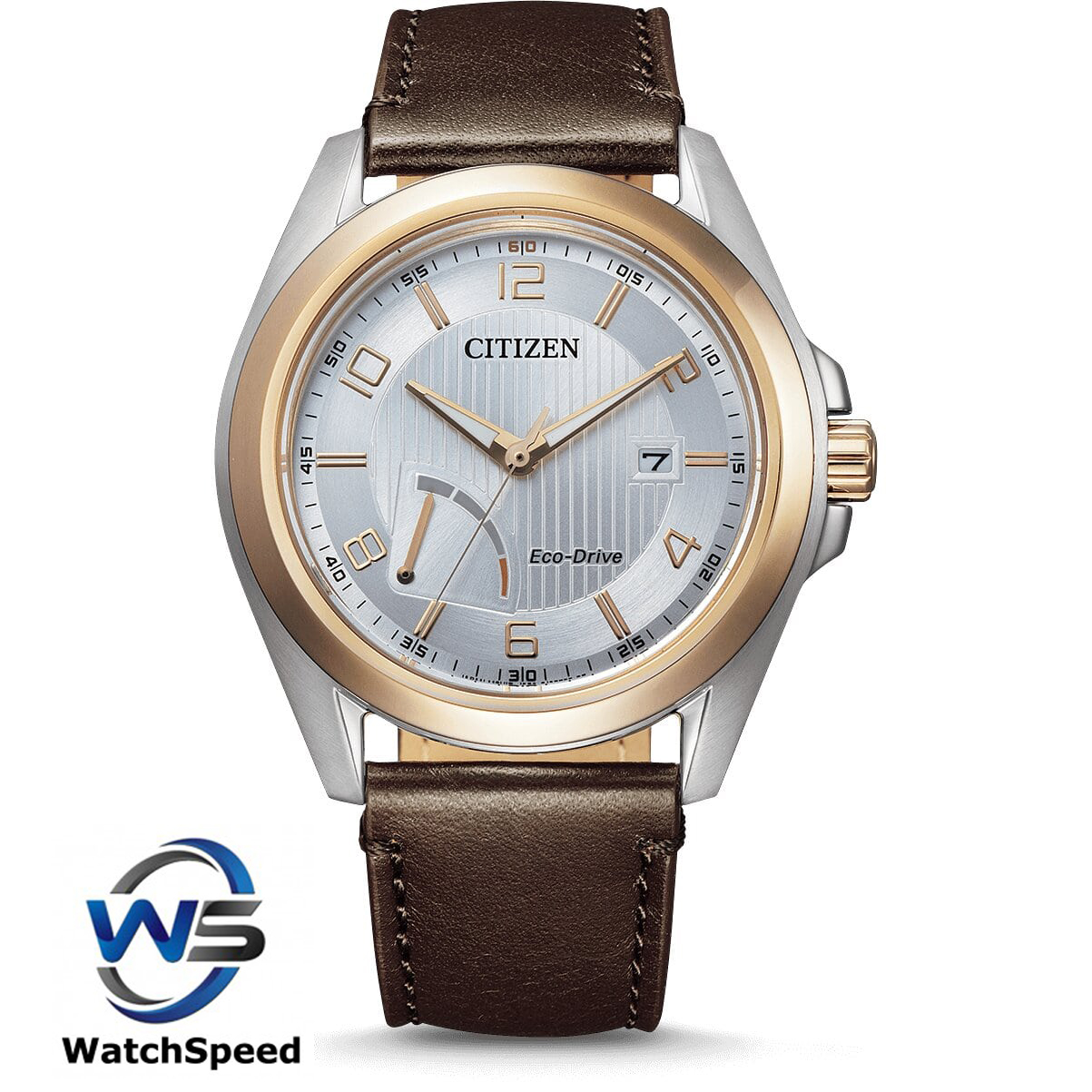 Citizen Eco Drive AW7056-11A Men's Watch Leather Strap Bi-Colour 10 Bar  Date Brown AW7056-11 | Lazada Singapore