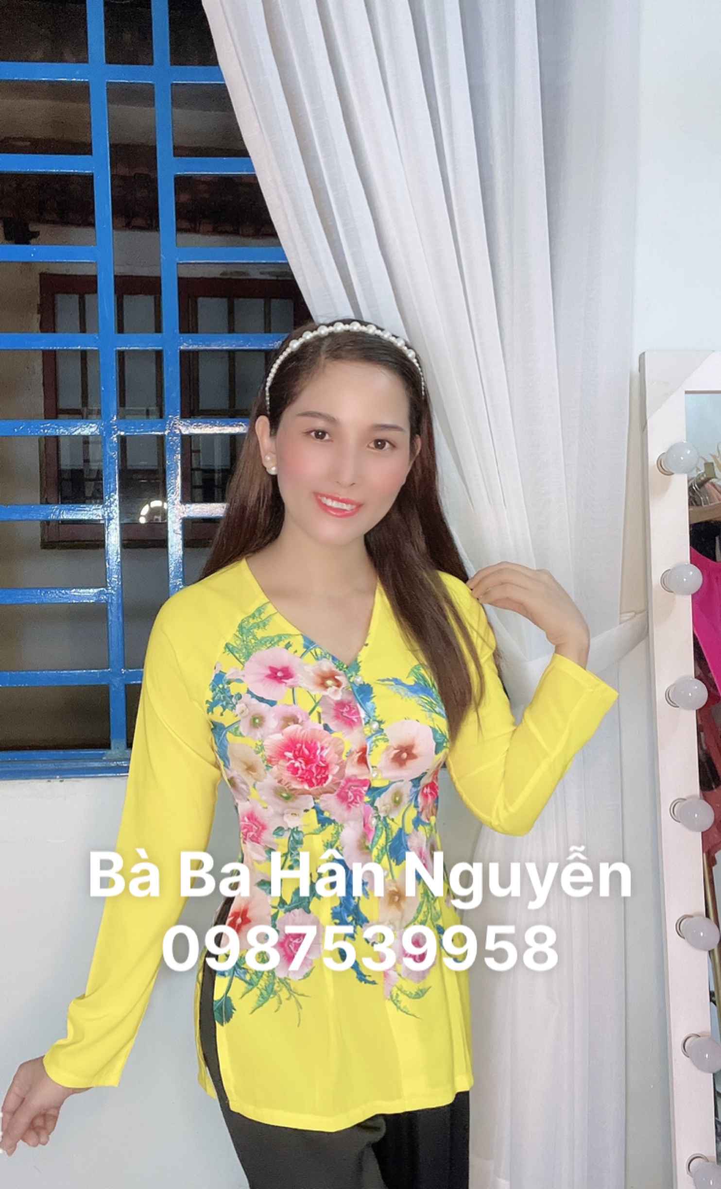 ÁO BÀ BA IN HOA GIỮA ( ÁO LẺ_)