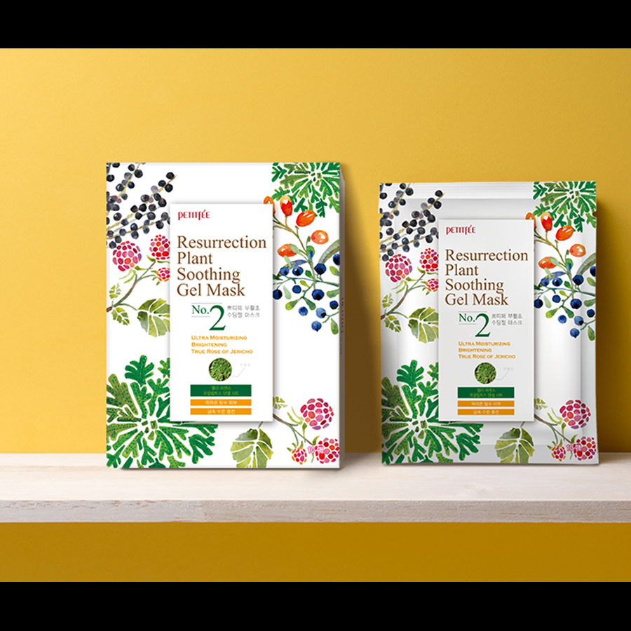 Mặt nạ mặt PETITFEE Resurrection Plant Soothing (hộp 10 gói)