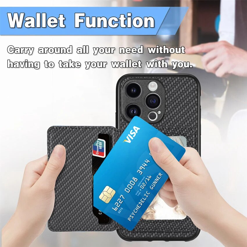 Fashions High Quality Carbon Fiber Case For POCO C31 F3 F5 M3 M4 X4 X5 Pro M5 M5S X3 Nfc Gt 2in1 Magnetic Card Bag Photo Frame Cover.