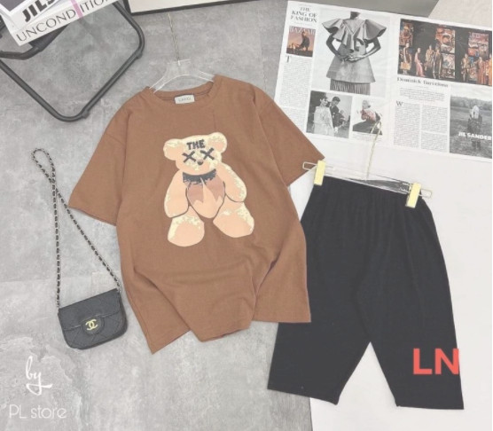Sét áo gấu the+quần legging LN11