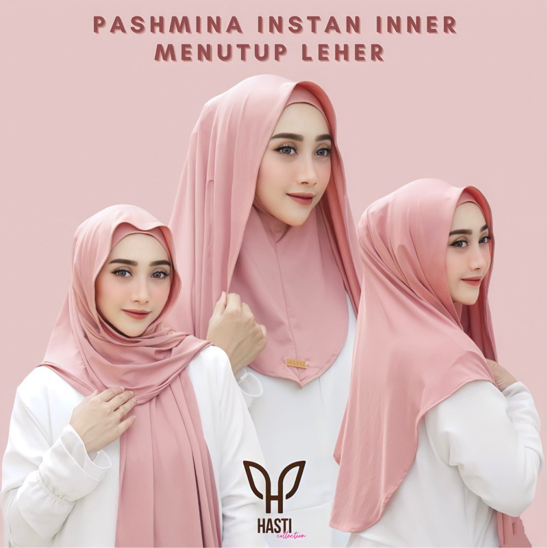 Pashmina Instan Oval Inner Ninja Menutup Leher Hijab Instant