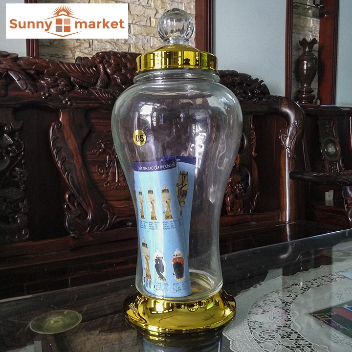 Bình thuỷ tinh cao cấp ngâm sâm Phú Hòa dung tích 5 lít không van