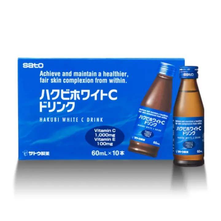 Sato Hakubi White Drink 60ml x 10 Bottles Expire Jun 2022 [Aurigamart Authorized Distributor]