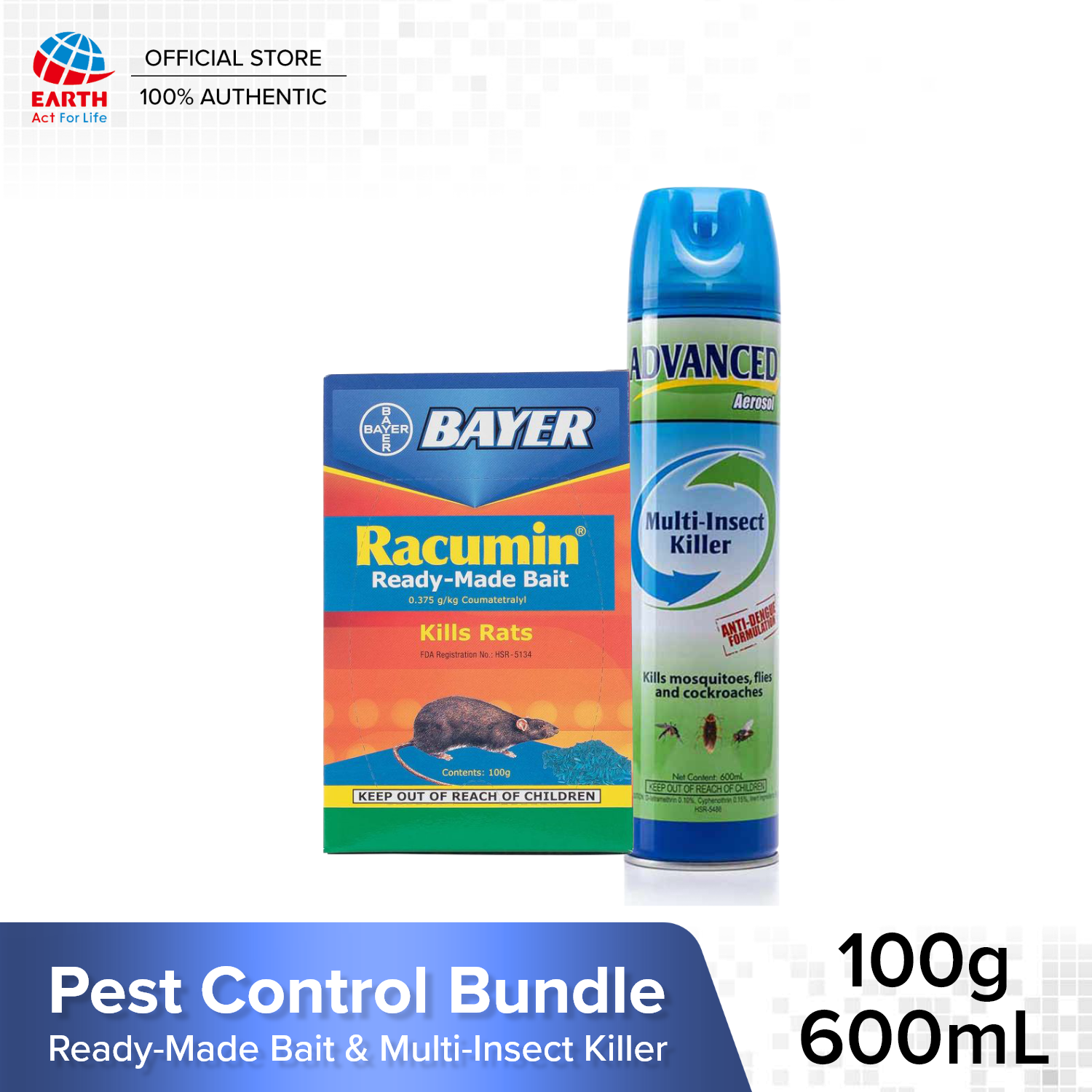 Pest Control Bundle Racumin ReadyMadeBait 100g + Advanced Multi