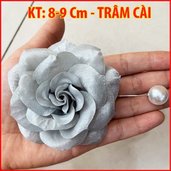 [HCM]Tag Hoa Trà Lớn Cài Áo Kiểu Cài Áo Hoa Có Trâm Cài Trâm Cài Áo HANDMADE Cao Cấp Ghim Cài Hoa Màu Hồng Trắng Nâu Kích Thước 10 CM CH001 CH002